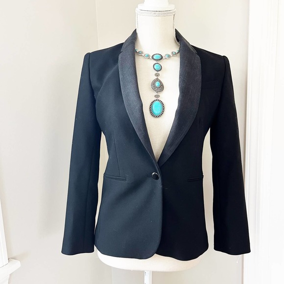 Maje Jackets & Blazers - Maje Satin Lapel Tuxedo Jacket